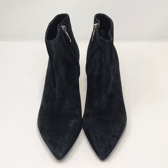 Sam Edelman Women Kinzey Black Suede Ankle Boot Bootie Size 7 M Kitten Heel Zip - Picture 2 of 9